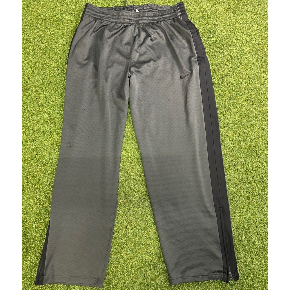 Nike Dri-FIT Mens XL Gray Black Athletic Training Pants Ankle Zip R8L2BB3